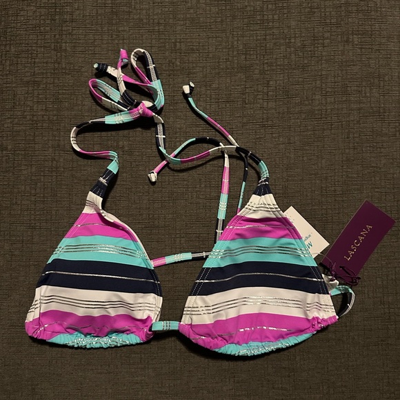 Lascana Striped Triangle Bikini Top. Size 36 A/B. NWT - Picture 3 of 4